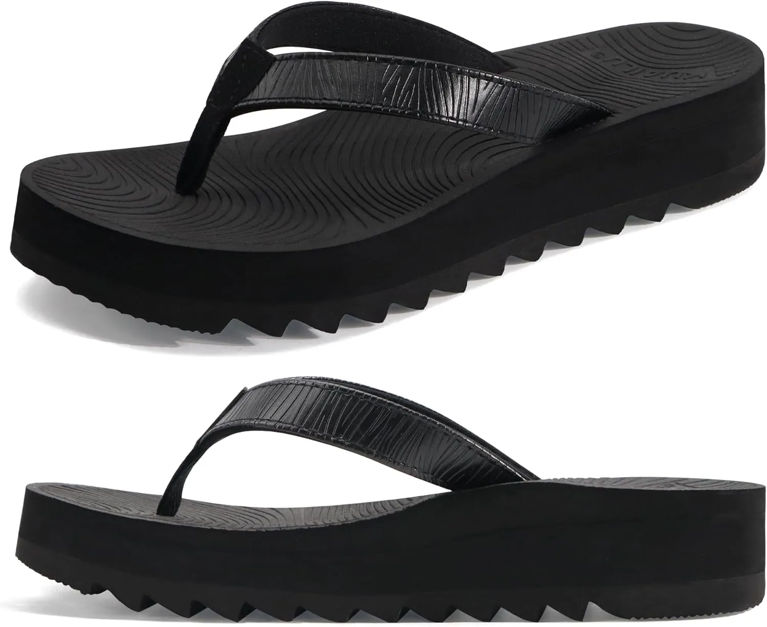 KuaiLu Women’s Flip Flops Ladies Yoga Mat Platform Thong Sandals Dressy Womans Lightweight Summer Slip On Beach Flip Flop Sandles, Soft Cushion Footbed, Arch Support