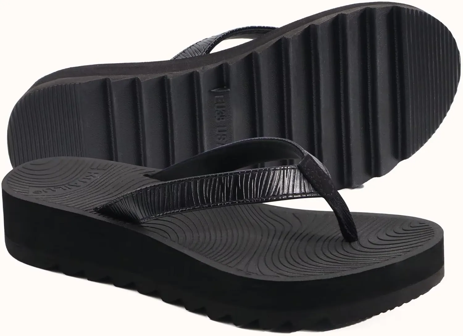KuaiLu Women’s Flip Flops Ladies Yoga Mat Platform Thong Sandals Dressy Womans Lightweight Summer Slip On Beach Flip Flop Sandles, Soft Cushion Footbed, Arch Support