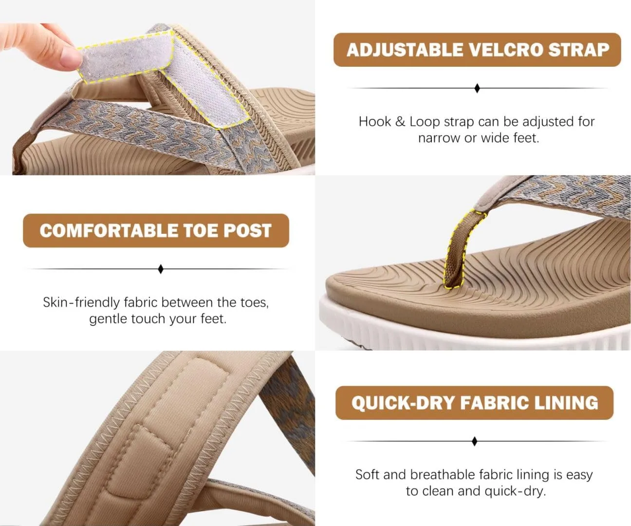 KuaiLu Womens Flip Flops With Arch Support Adjustable Thick Athletic Cushion Recovery Walking Sandals For Woman Ladies Fashion Comfortable Flip-Flop Slides, Water Resistant & Lightweight