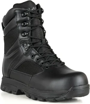 LAPG Men’s Sector 8” Waterproof Side-Zip Duty Boots, Breathable & Comfortable Tactical Hiking Combat Shoes for Men, Black