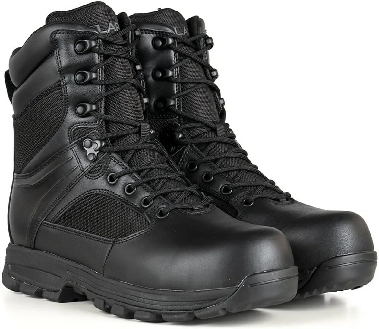 LAPG Men’s Sector 8” Waterproof Side-Zip Duty Boots, Breathable & Comfortable Tactical Hiking Combat Shoes for Men, Black