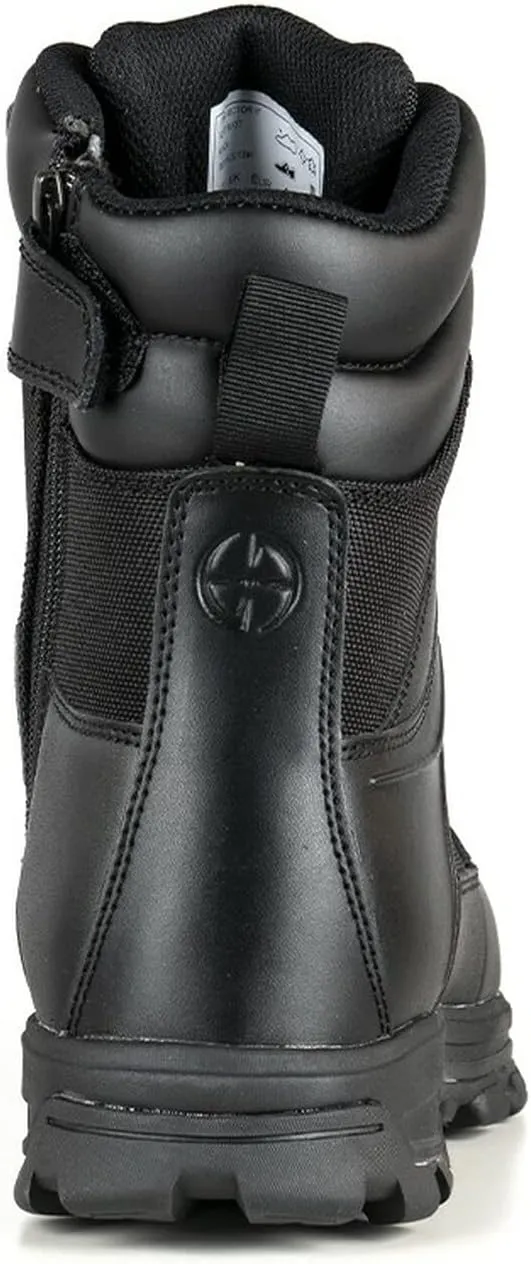 LAPG Men’s Sector 8” Waterproof Side-Zip Duty Boots, Breathable & Comfortable Tactical Hiking Combat Shoes for Men, Black