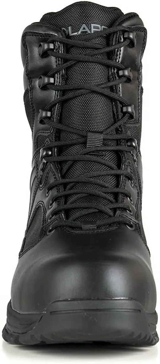LAPG Men’s Sector 8” Waterproof Side-Zip Duty Boots, Breathable & Comfortable Tactical Hiking Combat Shoes for Men, Black