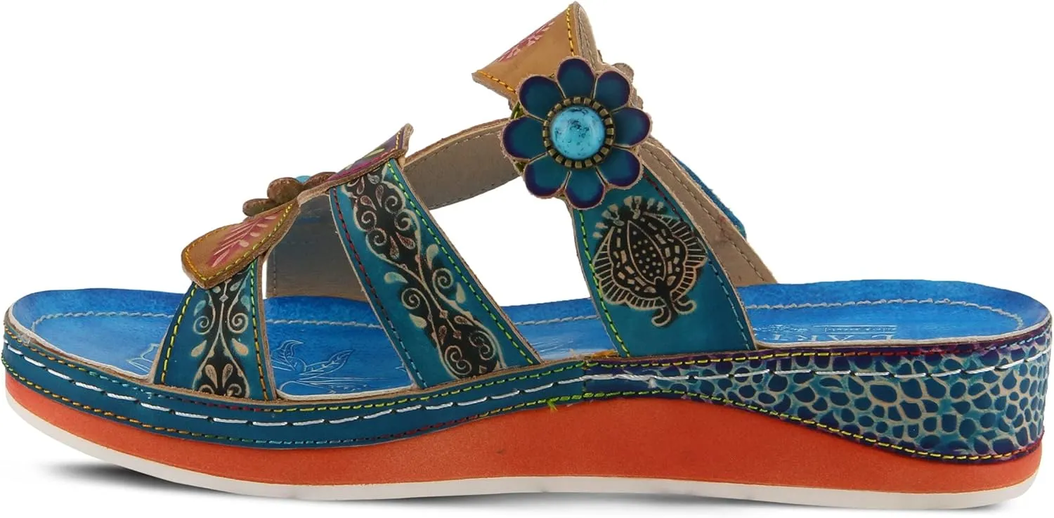 L'Artiste Women's Pillow Leather Slide Sandal