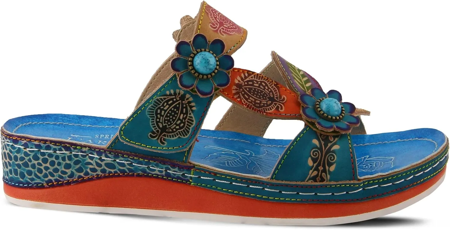 L'Artiste Women's Pillow Leather Slide Sandal