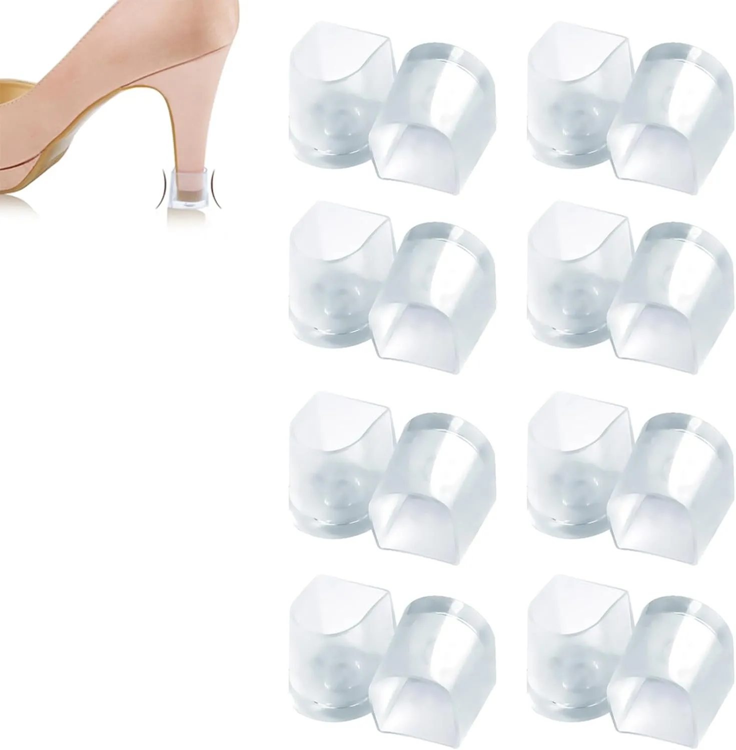 Latin Heel Cap,High Heel Protective Heel Caps,Dance Heel Cover,Heel Stoppers Heel Repair Caps,Transparent High Heel Cover Cups Perfect for Weddings Races Formal Occasions and Events