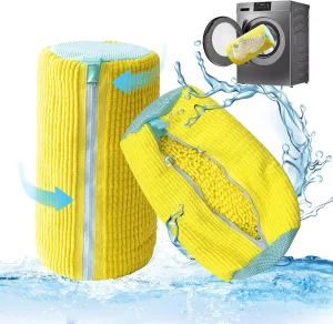 Laundry Shoe Bag With Upgrated Zipper, 2 Packs Shoe Washing Bag, Sturdy and Reusable, Suit to Various Shoes, Yellow