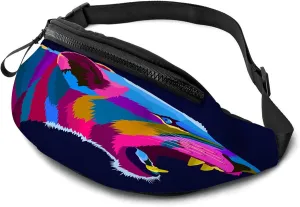Leisure Sports Crossbody Fanny Pack Waist Bag For Women Men Colorful Lion Open Mouth Beautiful Art Teeth Beard Wallets Belt Bag With Earphone Jack Zipper Bag Phone Bag For Outdoor