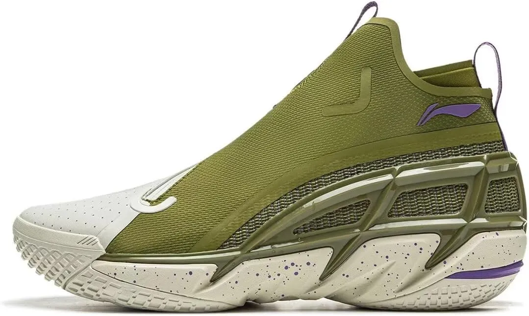 LI-NING BADFIVE Men's Reflective Lightweight High Rebound Mid Top Basketball Outdoor Shoes ABFU031