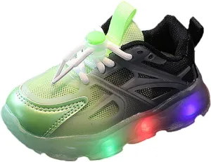 Light Up Breathable Sneaker for Boys Kids Toddler Lace-Up Led Mesh Cozy Sport Shoes Baby Outdoor Running Casual Shoes