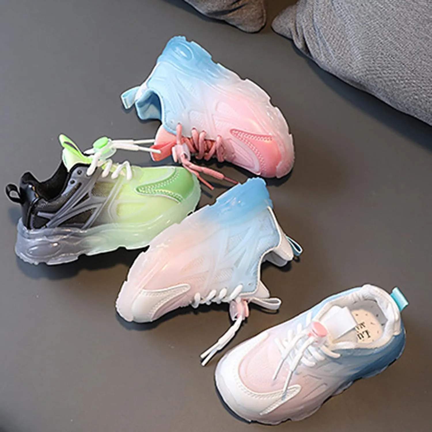 Light Up Breathable Sneaker for Boys Kids Toddler Lace-Up Led Mesh Cozy Sport Shoes Baby Outdoor Running Casual Shoes