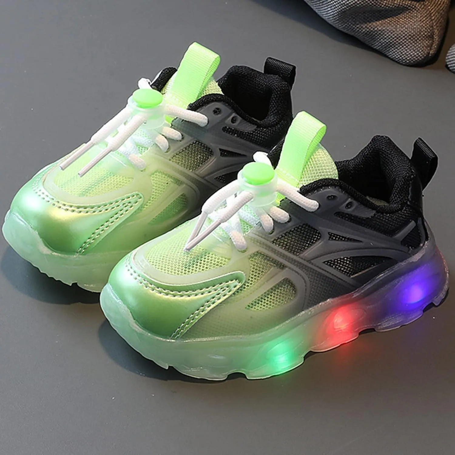 Light Up Breathable Sneaker for Boys Kids Toddler Lace-Up Led Mesh Cozy Sport Shoes Baby Outdoor Running Casual Shoes