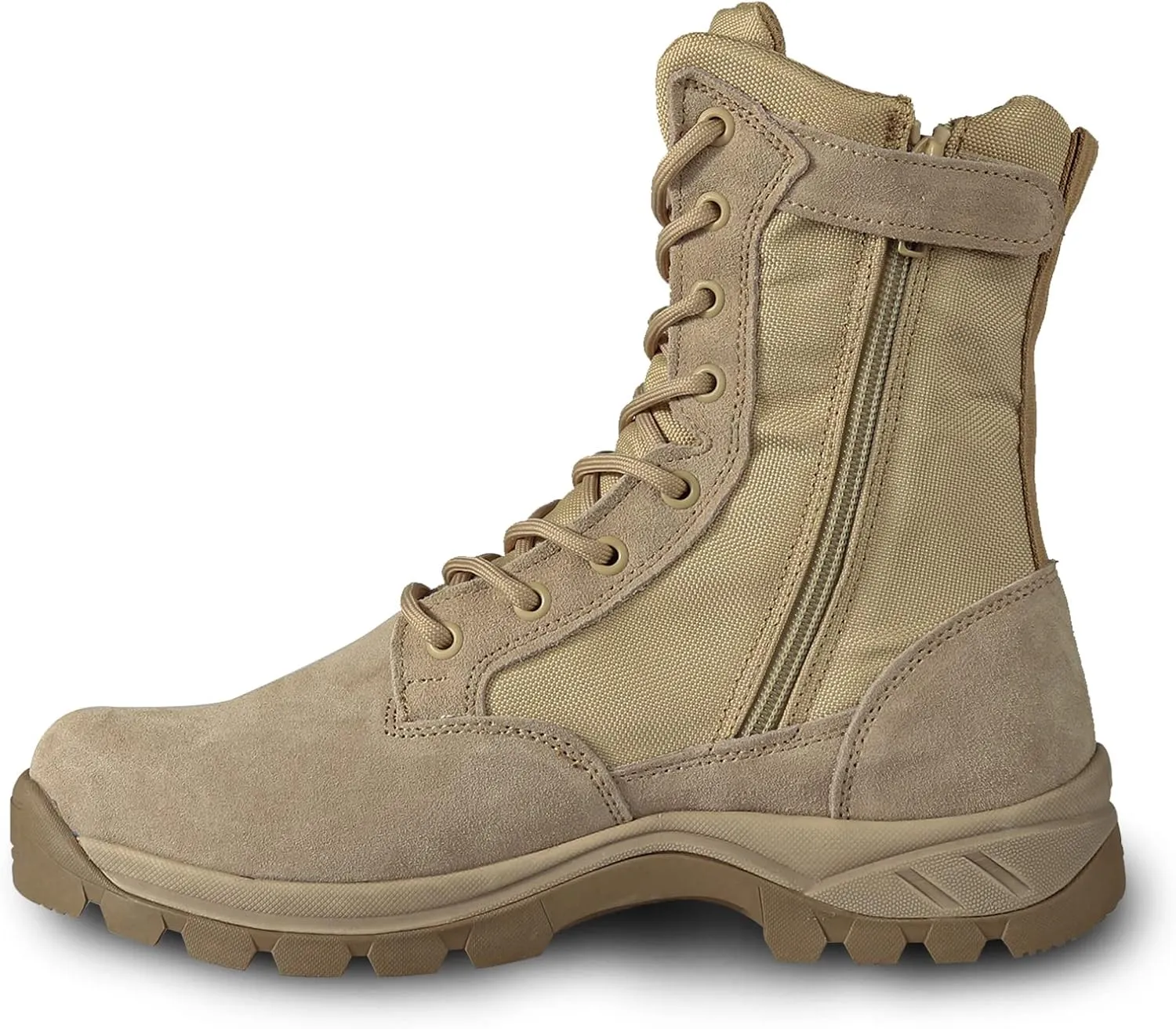Lightweight Military Tactical Boots for Men Durable YKK Side Zipper Police Army Combat Jungle Breathable Comfortable Duty Boots