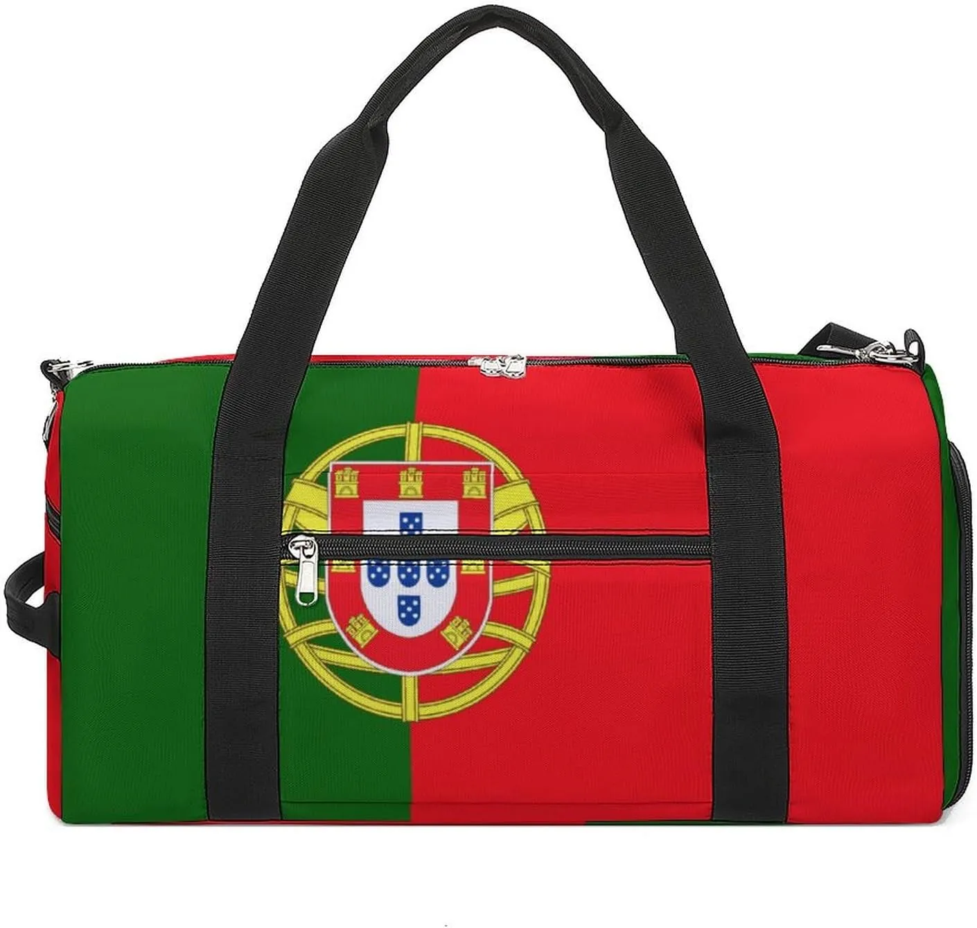 Lightweight Portugal Flag Sports Duffel Bag for Men Women Shoe Compartment