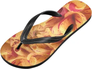 Linqin Flip Flops Slippers for Women/Men Outdoor Summer Beach Sandals Shower Shoes with Flowers Element