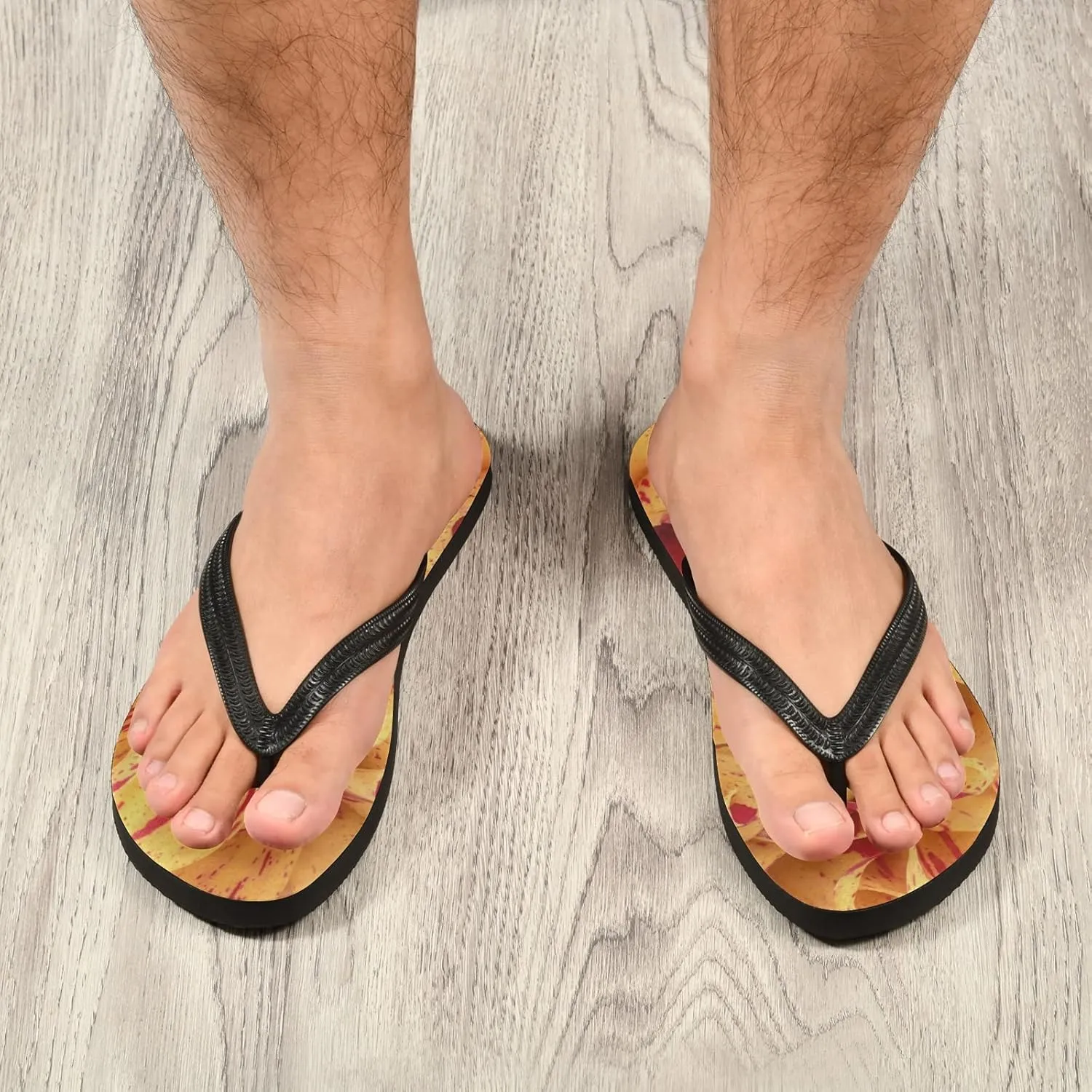 Linqin Flip Flops Slippers for Women/Men Outdoor Summer Beach Sandals Shower Shoes with Flowers Element