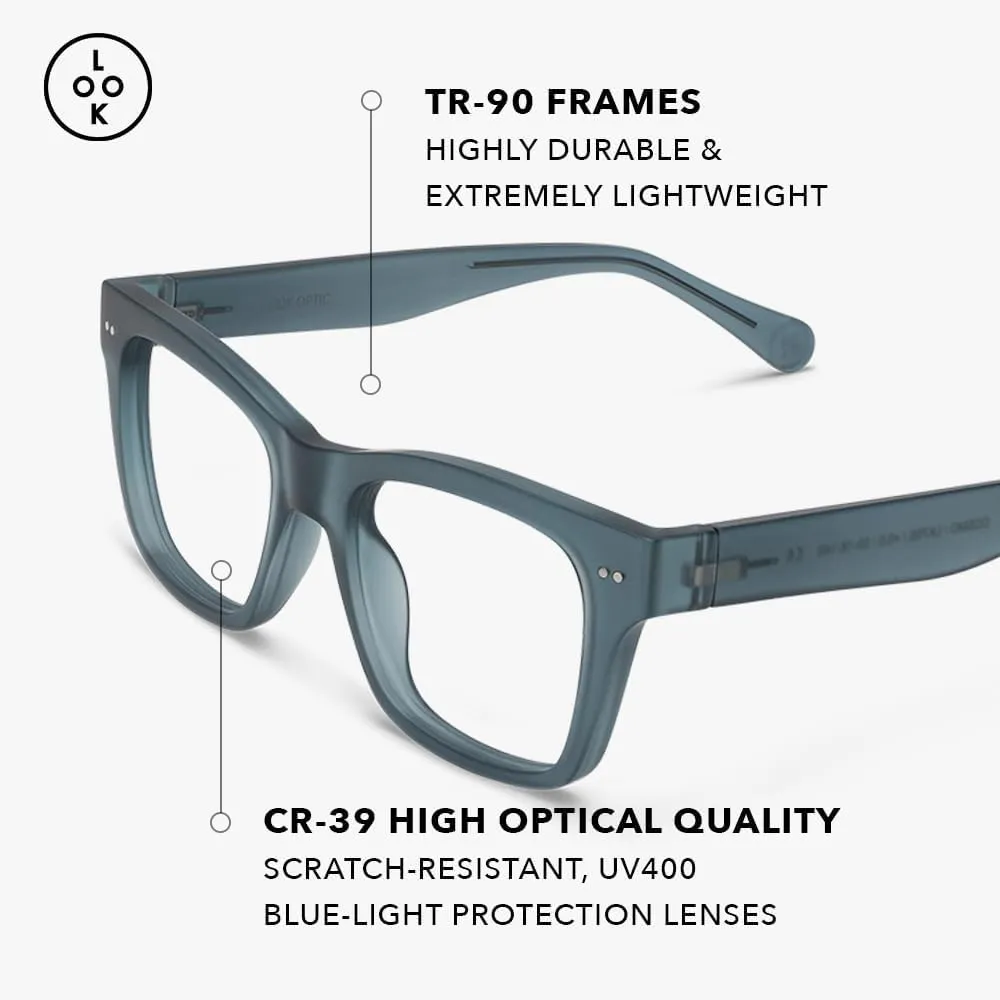 LOOK OPTIC Cosmo Reader-Lightweight Full Magnification Reading Glasses with Scratch-Resistant Anti-Reflective Lenses