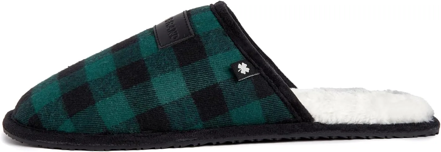 Lucky Brand Men's Plaid Clog Slippers with Memory Foam – Cozy, Stylish Comfort for Every Step