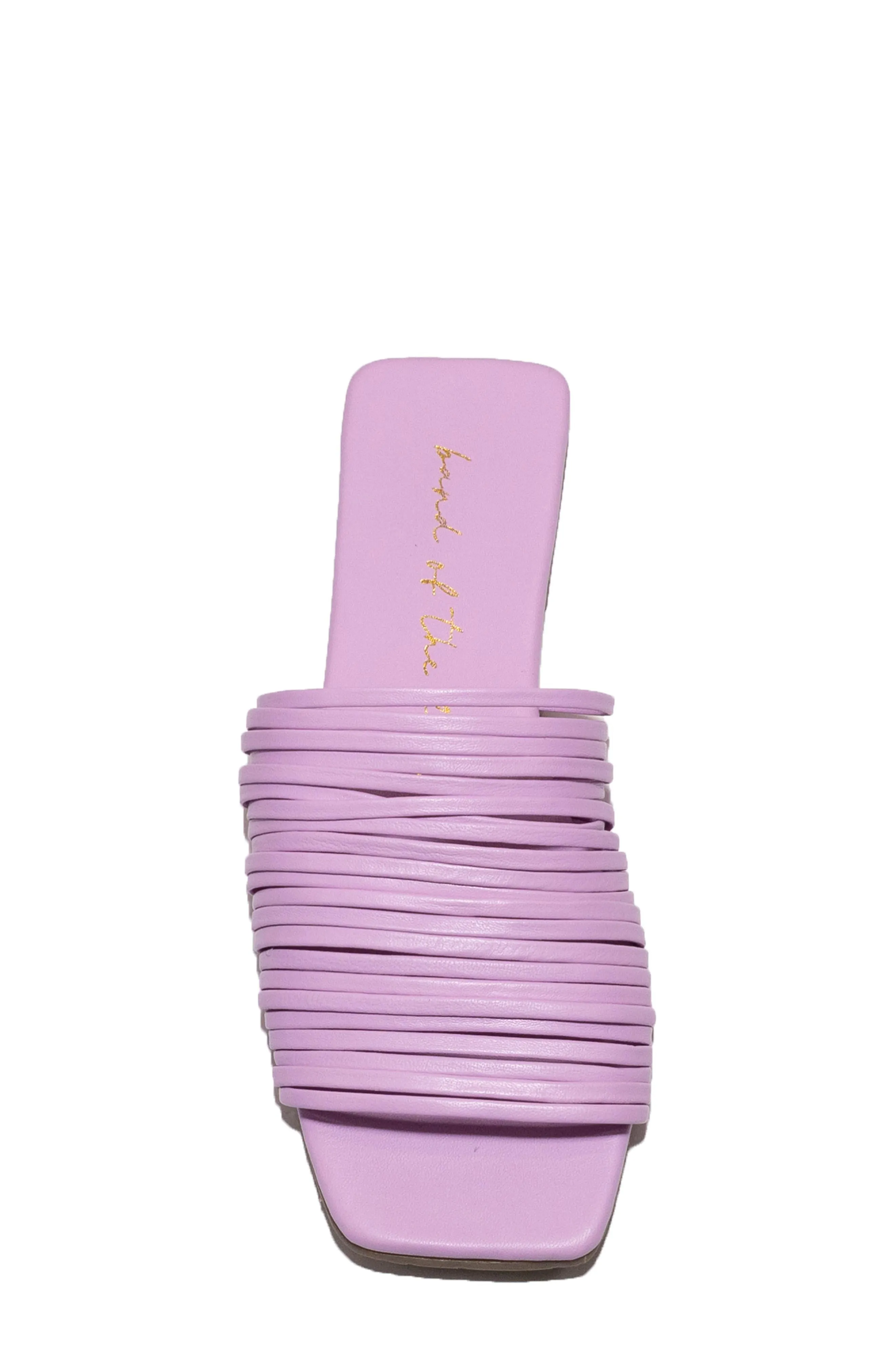 Lyra Lilac Leather Strappy Slide Sandal