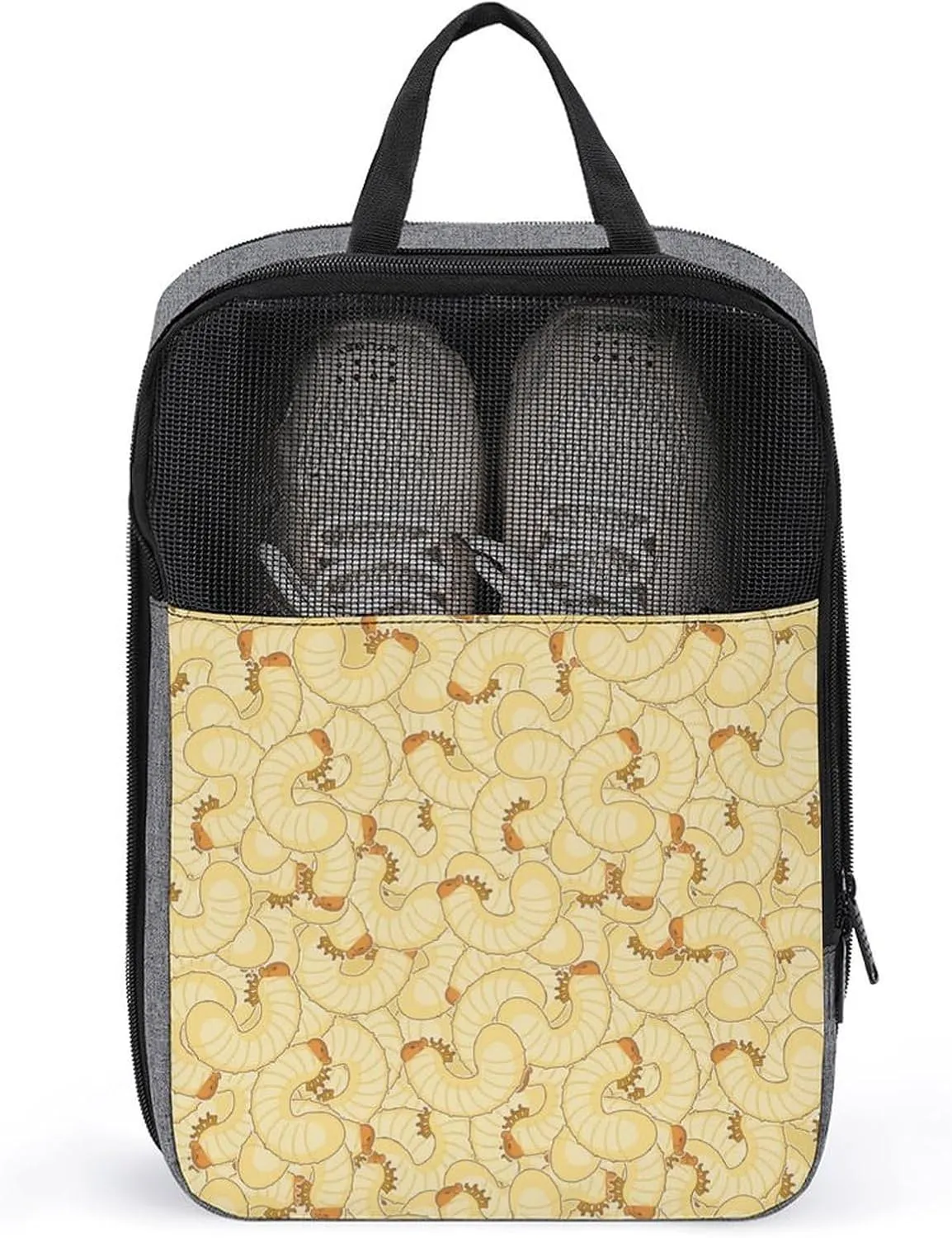 Maggot Beetle Larva Shoe Bags for Travel Portable Shoe Storage Organizer Large Shoe Pouch with Handle Gym Sport Must Have