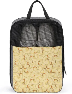 Maggot Beetle Larva Shoe Bags for Travel Portable Shoe Storage Organizer Large Shoe Pouch with Handle Gym Sport Must Have