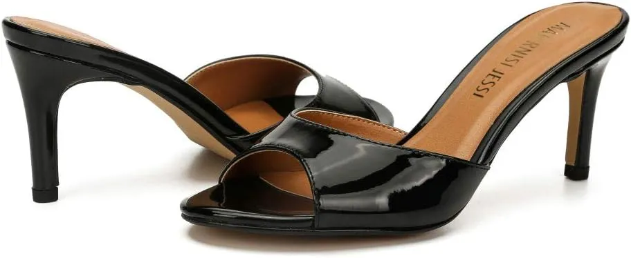MAIERNISI JESSI Unisex Men's Women's Kitten Heel Mules Slide Slip On Dress Sandals