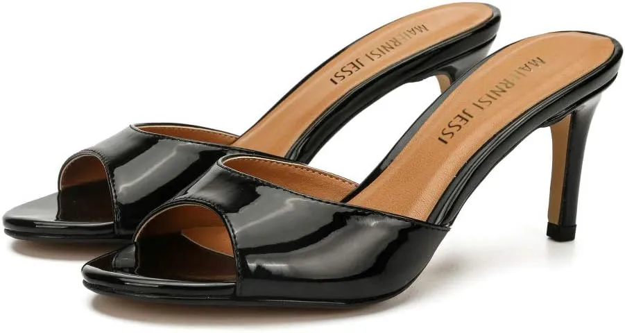 MAIERNISI JESSI Unisex Men's Women's Kitten Heel Mules Slide Slip On Dress Sandals