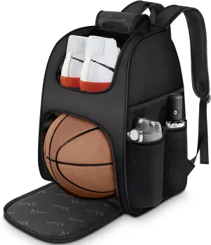 MATEIN Basketball Bag, Sturdy Soccer Bag with Ball Holder & Shoe Compartment, Large Basketball Backpack for Training Equipment, Water Resistant Sports Ball Backpack Fits Volleyball Football, Colorful