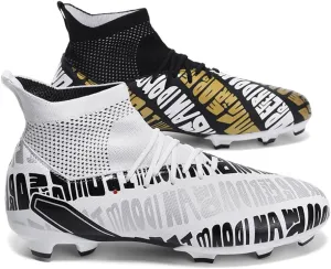 MAUGELY Men's Cleats Firm Ground Soccer Shoes Athletic Lightweight Running Outdoor Turf Comfortable Training Football Shoes