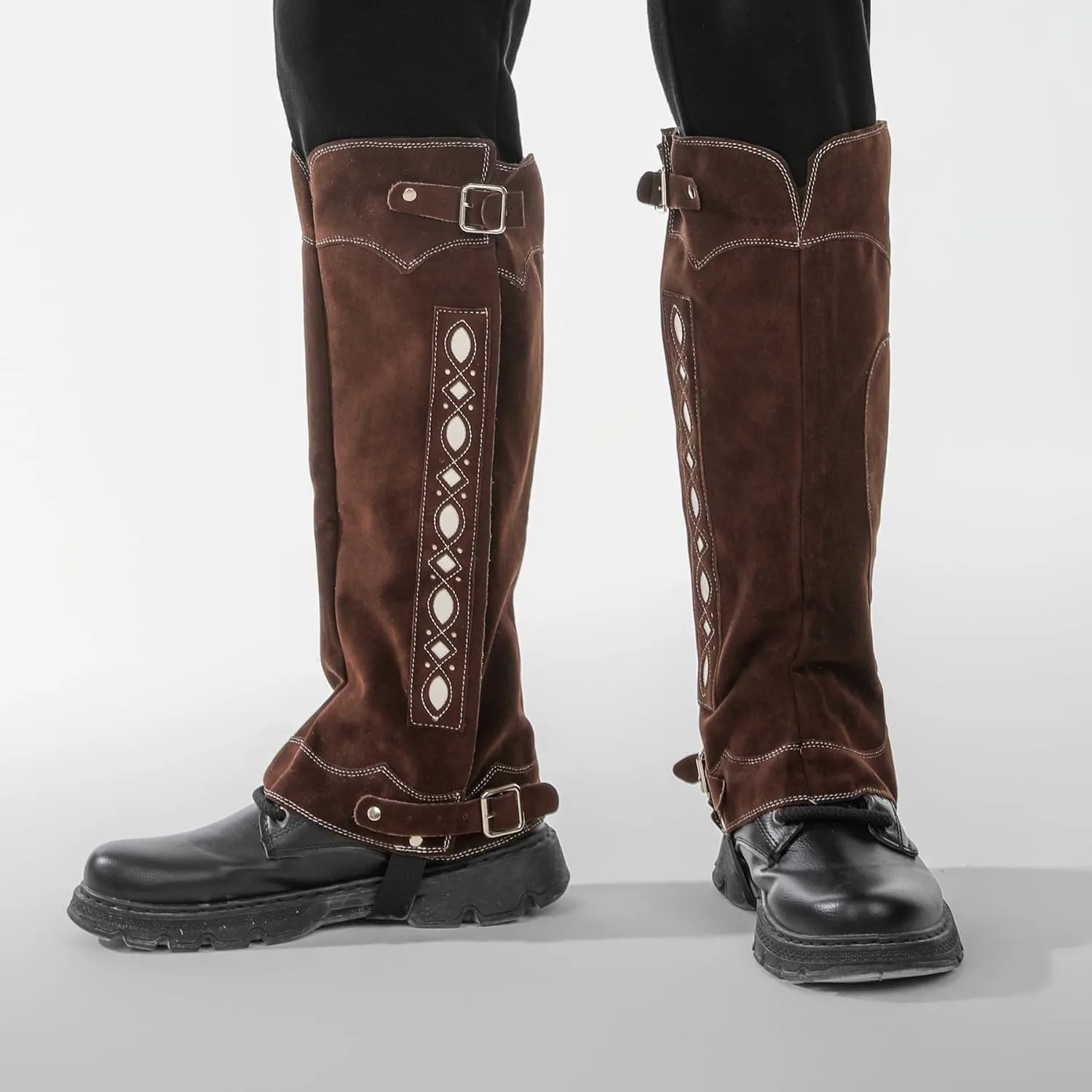 Medieval Renaissance Boot Covers for Men and Women - Leg Covers for Halloween Cosplay Costume