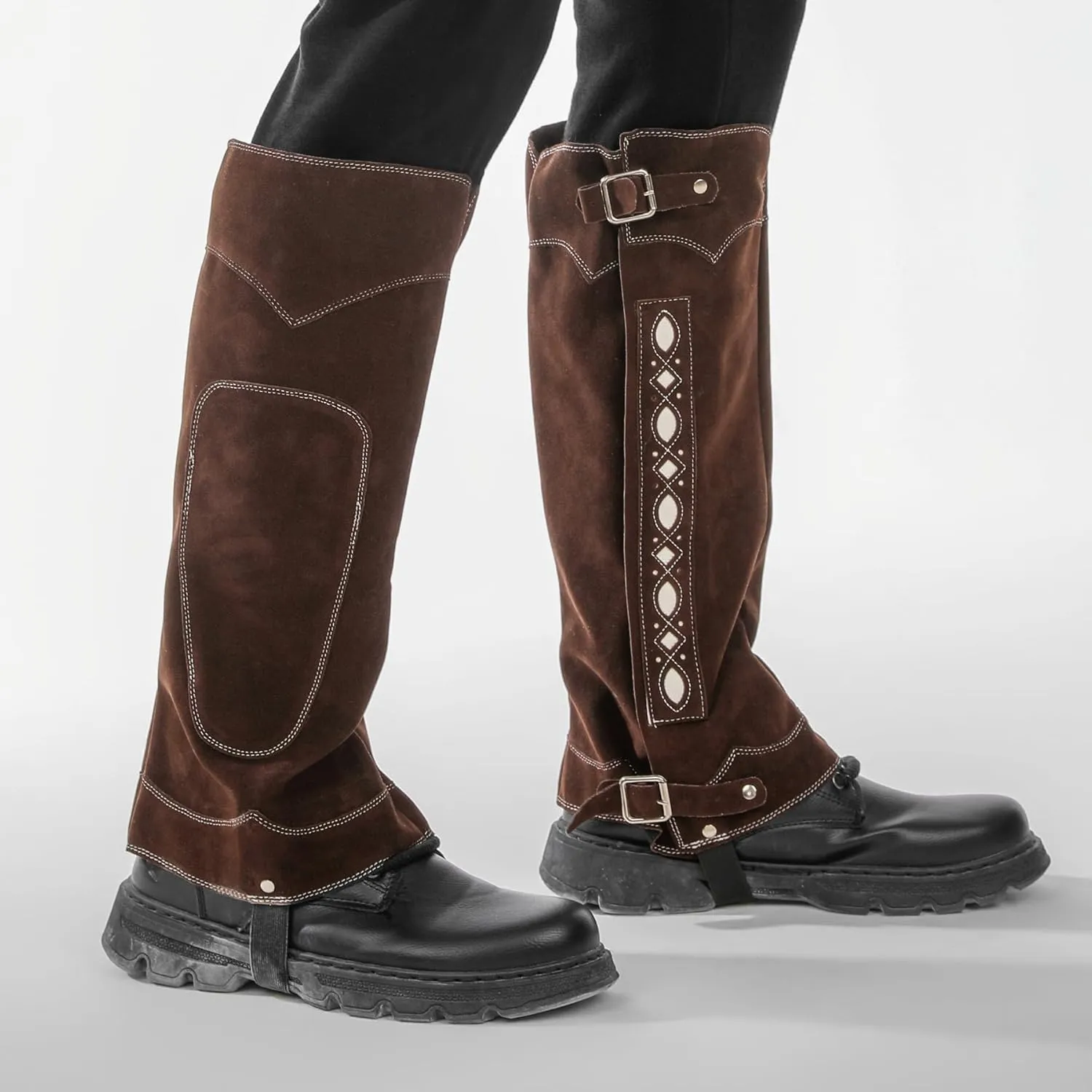 Medieval Renaissance Boot Covers for Men and Women - Leg Covers for Halloween Cosplay Costume