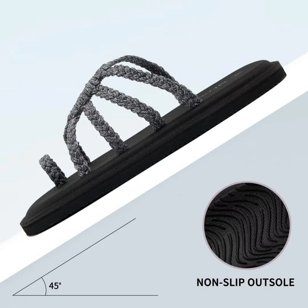MEGNYA Yoga Mat Flip Flops for Women, Comfortable Foam Walking Sandals, Flexible and Lightweight Slippers for Beach/Holiday/Poolside/Outdoor Activities