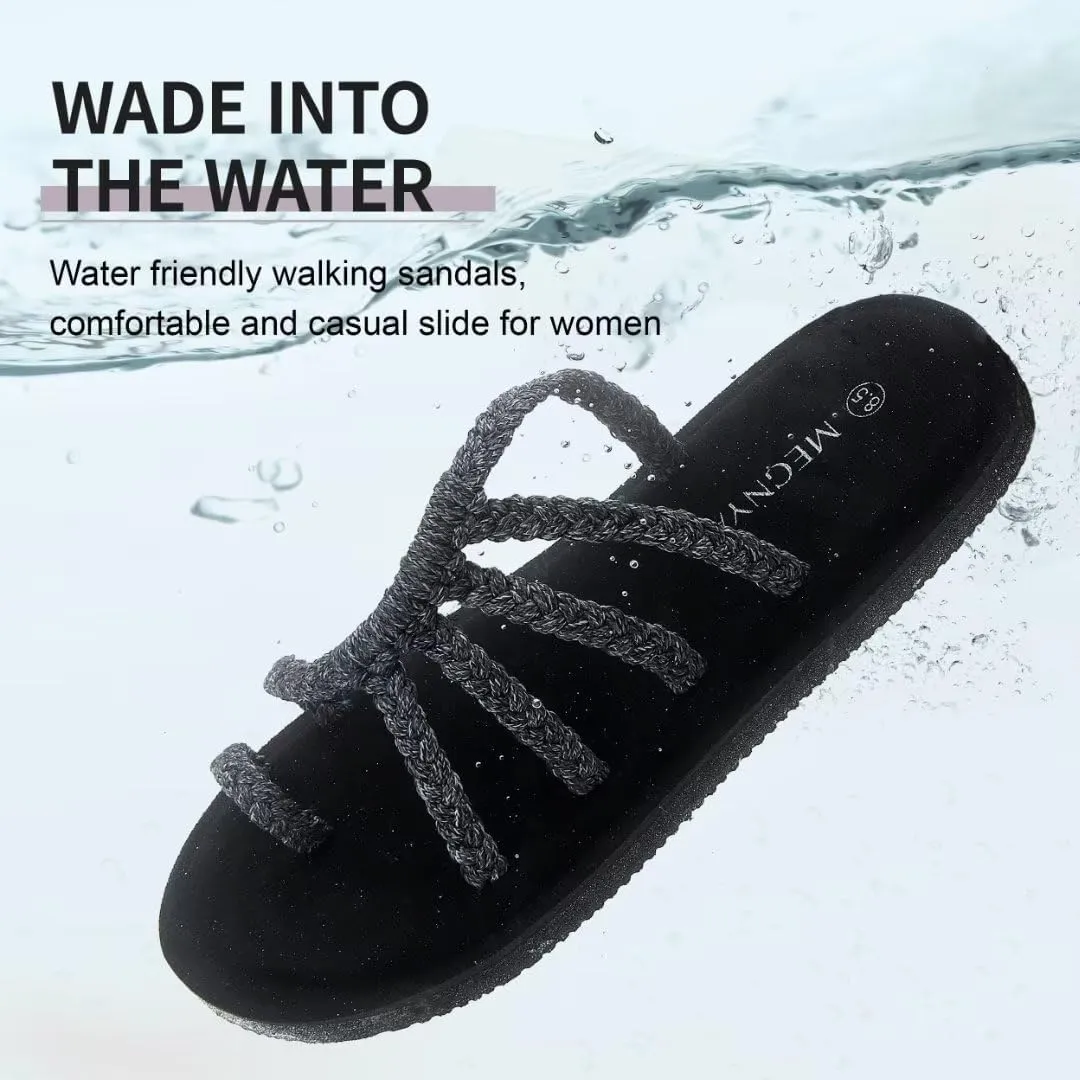MEGNYA Yoga Mat Flip Flops for Women, Comfortable Foam Walking Sandals, Flexible and Lightweight Slippers for Beach/Holiday/Poolside/Outdoor Activities