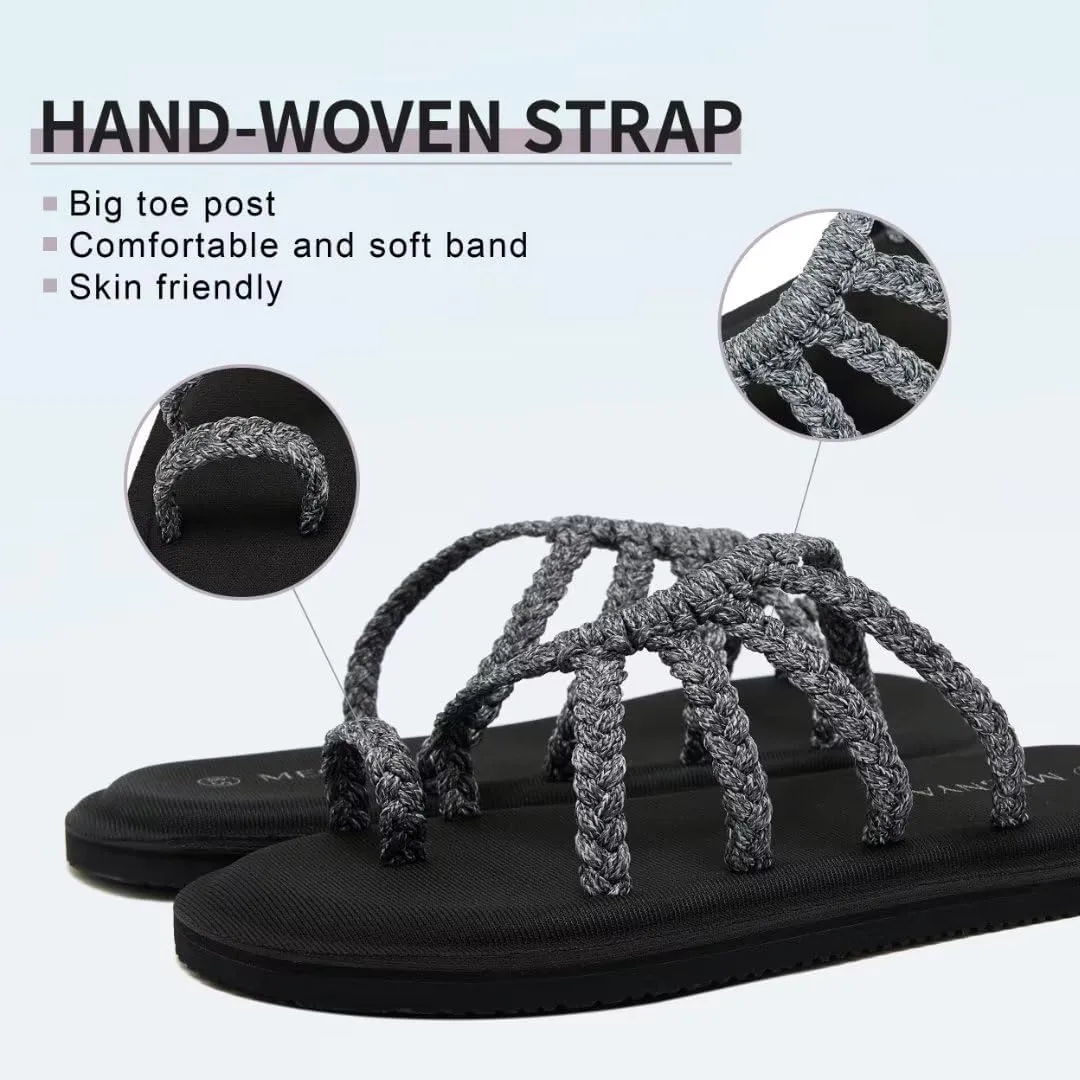MEGNYA Yoga Mat Flip Flops for Women, Comfortable Foam Walking Sandals, Flexible and Lightweight Slippers for Beach/Holiday/Poolside/Outdoor Activities