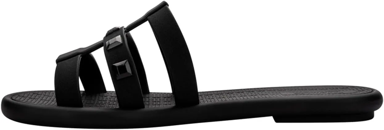 Melissa Sun Atlantis Women's Slides - Trendy Slip on Sandals for Women, Women's Jelly Shoes w/Stud Appliques, Adult Jellies