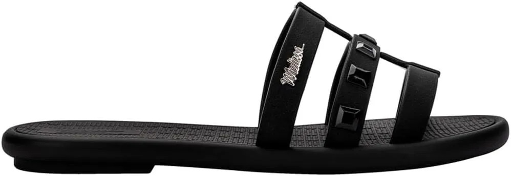 Melissa Sun Atlantis Women's Slides - Trendy Slip on Sandals for Women, Women's Jelly Shoes w/Stud Appliques, Adult Jellies