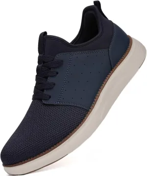 Men Casual Dress Shoes Hands Free Slip On Laceless Fashion Sneakers Lightweight Breathable Walking Shoes Gym Tennis Athletic