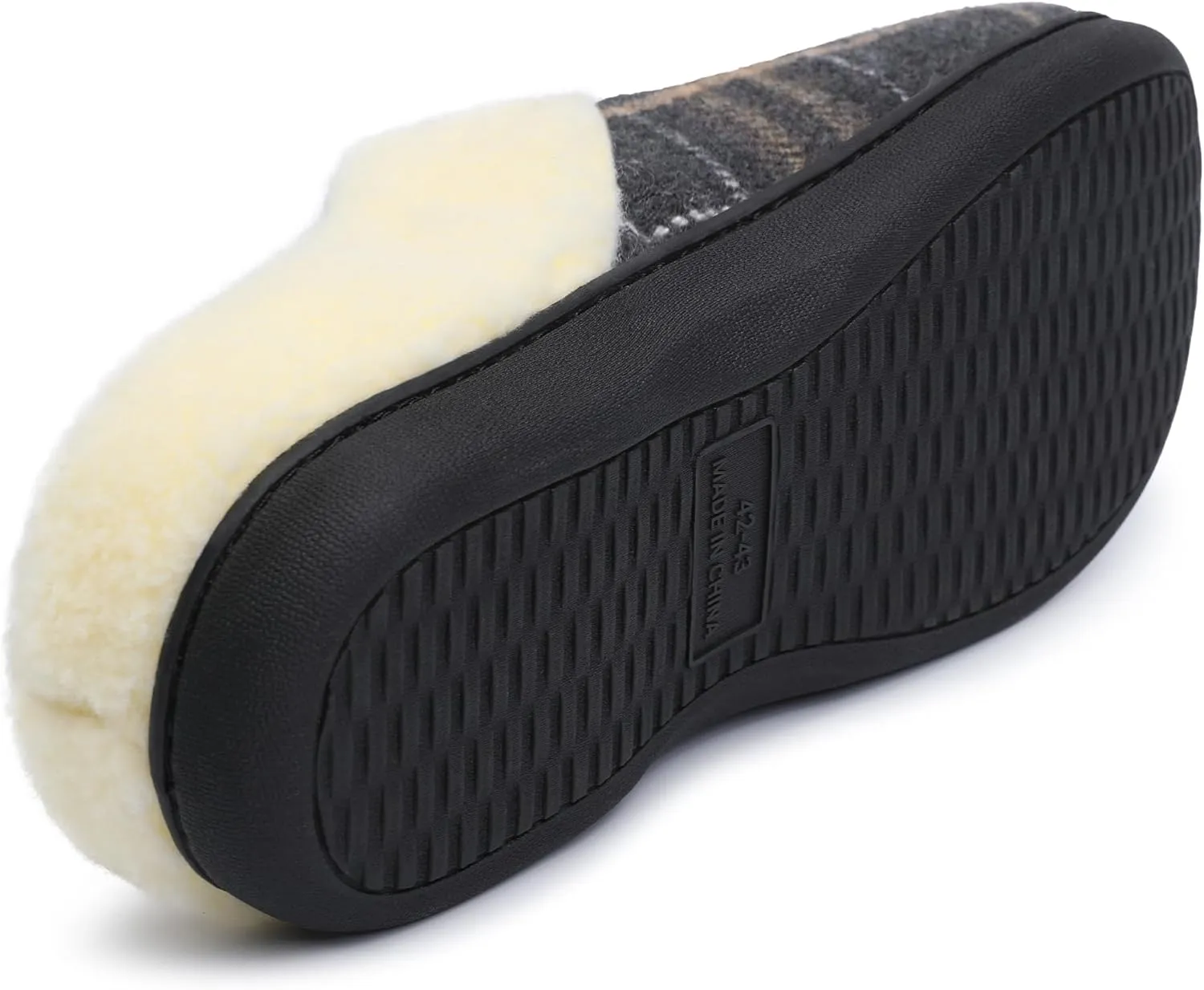 Men Clog Slippers Plaid Warm Slippers for Men