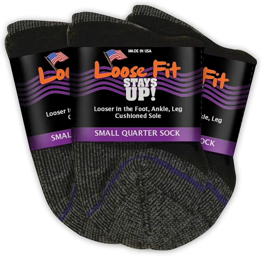Men's and Women's Casual Lower Cut Socks (Pack of 3) Made in USA, Cushioned Sole