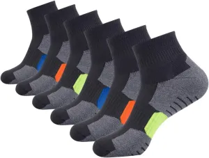 Mens Ankle Athletic Socks Quarter Cushioned Sports Running Casual Sock 6 Pack