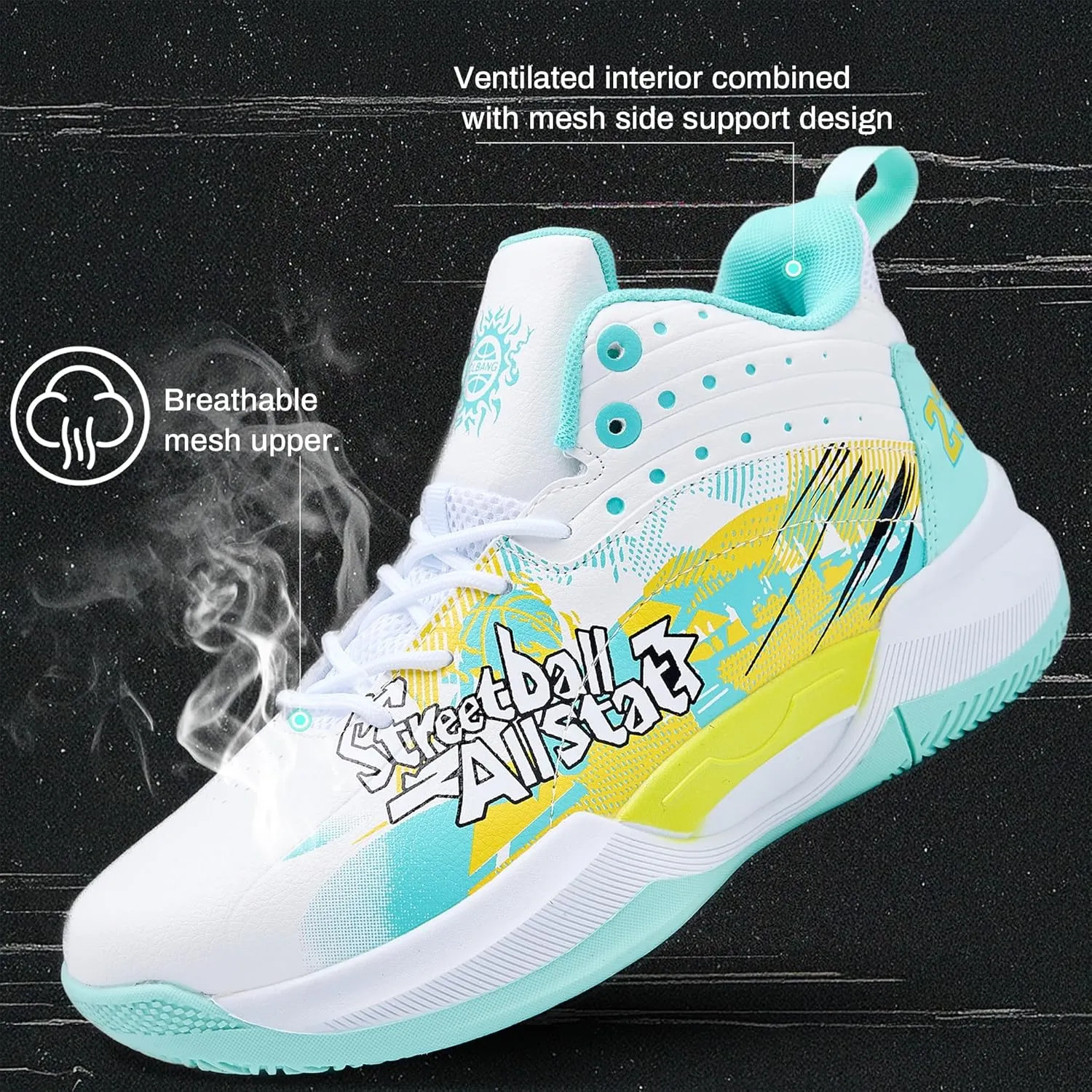 Men's Basketball Shoes Lightweight Breathable Non-Slip Outdoor Courts Training