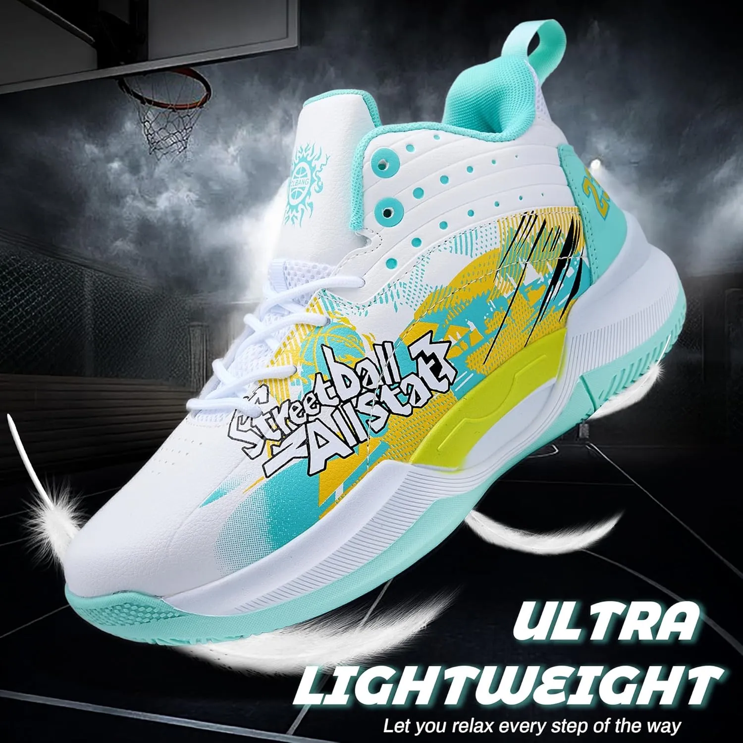 Men's Basketball Shoes Lightweight Breathable Non-Slip Outdoor Courts Training