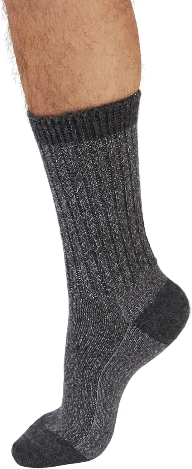 Men's Boot Baby Alpaca Socks, Unisex Cozy Winter Warm Gear, Breathable Soft Comfy Garment Foot Clothing for Men & Women