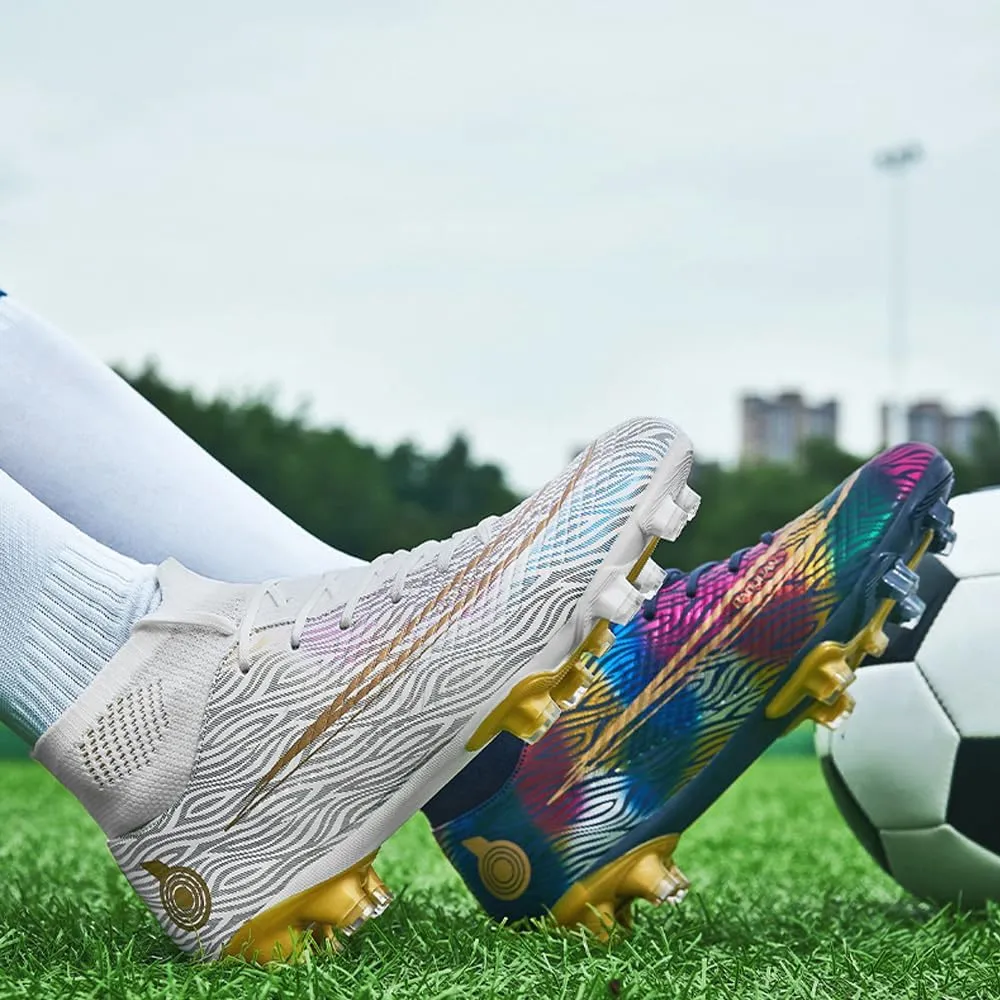Men's Cleats Firm Ground Soccer Shoes Athletic Lightweight Running Outdoor Turf Comfortable Training Football Shoes