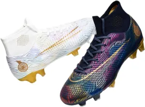 Men's Cleats Firm Ground Soccer Shoes Athletic Lightweight Running Outdoor Turf Comfortable Training Football Shoes