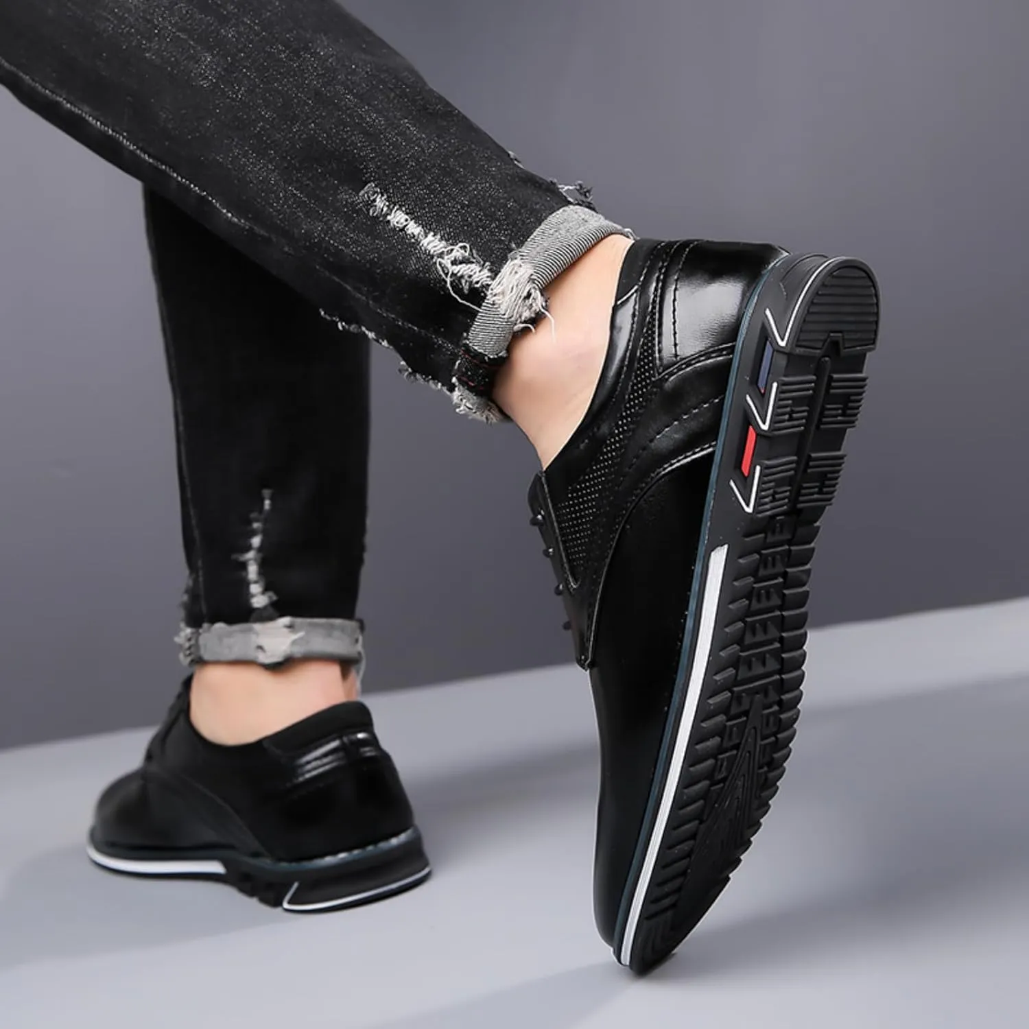 Men's Dress Oxfords Shoes Business Formal Shoes Casual Loafers Shoes Comfortable Lightweight Derby Sneakers Black