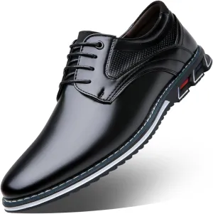 Men's Dress Oxfords Shoes Business Formal Shoes Casual Loafers Shoes Comfortable Lightweight Derby Sneakers Black