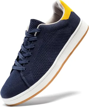 Men's Fashion Sneakers Flying Knitting Breathable Water Resistant Shoes Classic Low Top Lightweight Comfort Lace Up Sturdy Daily Casual Walking Skateboard Shoes for Male