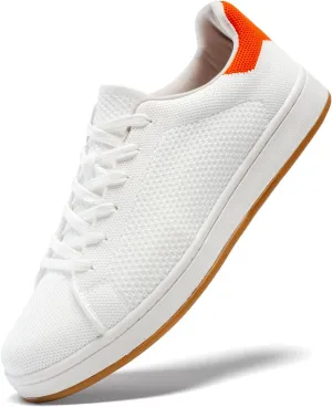 Men's Fashion Sneakers Flying Knitting Breathable Water Resistant Shoes Classic Low Top Lightweight Comfort Lace Up Sturdy Daily Casual Walking Skateboard Shoes for Male