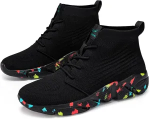 Men's High Top Breathable Sock Walking Shoes Casual Slip On Lightweight Soft Sole Fashion Sneakers Comfortable Work Gym Running Athletic Shoes